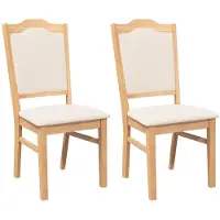 vidaXL Eetkamerstoelen met kussens 2 stuks massief hout rubber