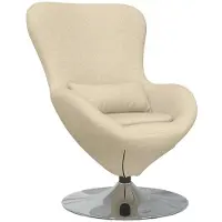vidaXL Eivormige stoel Crème 63 x 73 x 90 cm Stof