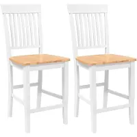 vidaXL Barkrukken 2 stuks Wit Massief Hout Rubber