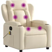 vidaXL Massagestoel met crèmekleurige stof