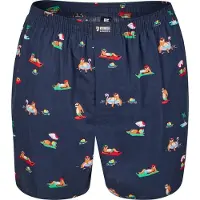Happy Shorts X heren wijde boxershort met binnenbroek luiaard print