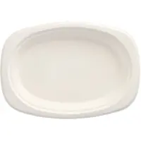 Papstar 50 Borden van suikerriet pure ovaal 23 cm x 16 cm x 2 cm wit