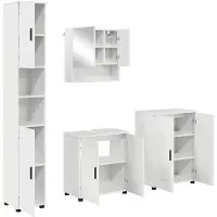 vidaXL Badkamermeubel Set 4 st Hoogglans wit 61 x 35 x 64 cm