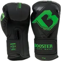 Booster Fight Gear Bangkok Series Bokshandschoenen zwart/groen – Premium Training Gloves 12 oz – Synthetisch Leer