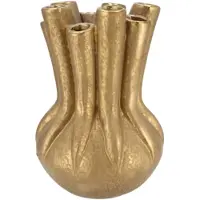 DK Design Daan Kromhout - Vaas - Bloemenvaas - Mika - Majestic - Tube - Goud - Keramiek - 18x25cm