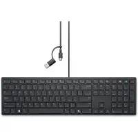 Dell Kabelgebonden toetsenbord voor samenwerking – KB525C - Oekraïens (QWERTY), Volledige grootte (100%), Kabel, USB, Plunger-toetsmechanisme, QWERTY, Zwart