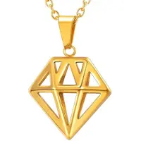 Mendes heren ketting Edelstaal Diamant Goudkleurig