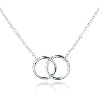 LGT JWLS Hippe dames ketting Dubbele Cirkel Zilverkleurig 45cm