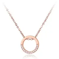 Cilla Jewels Dames ketting Edelstaal Rose Zircon Circle
