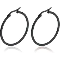 Cilla Jewels Hoop oorringen Dames Edelstaal Zwart-40mm