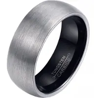 Mendes Wolfraam heren ring Zilver met Zwart 8mm-19mm