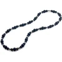 Memphis kralen ketting Mat Agaat Hematiet - 55cm