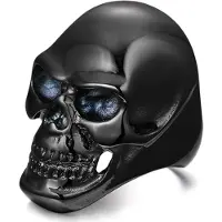 Mendes Stalen herenring Skull Black-19mm