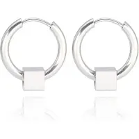 LGT JWLS Stalen creolen Flexible Square Silver-16mm
