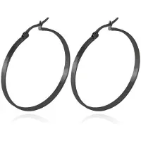 Cilla Jewels Dames oorringen Edelstaal Zwart-40mm