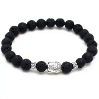 Memphis kralen armband Lavasteen Buddha Silver