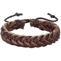 LGT JWLS Gevlochten leren armband LGT Jewels Heren Bruin