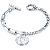 Cilla Jewels Dames Armband met Koningin Elizabeth Munt Zilver