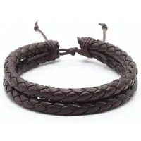 LGT JWLS Gevlochten leren armband Duo LGT Jewels Bruin