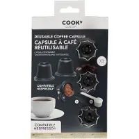 WDMT Herbruikbare Nespresso Capsules – Set van 3 Navulbare Koffiecups met Schepje & Reinigingsborsteltje – Duurzaam & Compatibel met Nespresso Machines – Mat Zwart