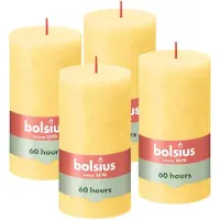 Bolsius - Rustieke Kaars - 4 Stuks - Licht Geel - 13cm