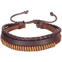 LGT JWLS Leren armband Heren Verstelbaar Touw Bruin