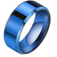 LGT JWLS Heren ring Titanium Blauw 8mm-22mm