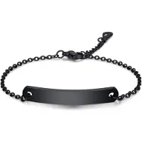LGT JWLS Dames Armband Naamplaat Zwart