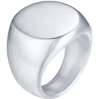 Mendes Stalen heren ring Ronde Zegel Zilverkleurig-20mm