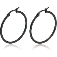 Cilla Jewels Hoop oorringen Dames Edelstaal Zwart-30mm