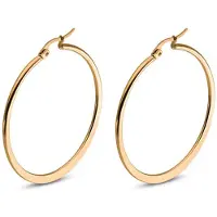 Cilla Jewels Hoop Oorringen Edelstaal Goudkleurig-40mm