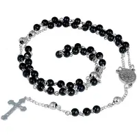 LGT JWLS LGT Jewels Rozenkrans Edelstaal Kralen Zwart