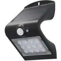 Unitec Elektro 30911: Zonnepaneel-wandlamp met bewegingssensor, zwart