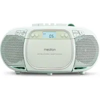 Medion E66476 Stereo Geluidssysteem (boombox, CD-speler, MP3, cassette, draagbare cassettespeler voor kinderen, FM-radio, AUX, hoofdtelefoon, netvoeding & batterij) groen