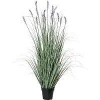 Molecule Kunstplant in Pot met Paarse Bloemen PVC Decoratie