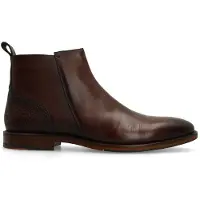 Manfield Bruine leren Chelsea boots | Maat 46