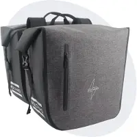 Voltano Dubbele Fietstas Rolltop Luxe E-bike - Zwart / Grijs - 48 Liter - 100% Waterdicht