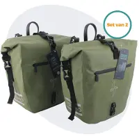 Voltano Enkele Fietstas Set E-bike - Olijf Groen - 46 Liter