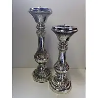 Boltze Kandelaar - 2 set - 39cm - 31cm - Glas - zilver