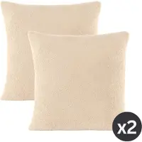 Tiseco - Kussen COCOON (gevuld) - SET/2 - Half fleece - 45x45 cm, beige