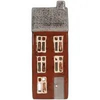 Clayre & Eef Waxinelichthouder Huis 10x7x26 cm Bruin Keramiek