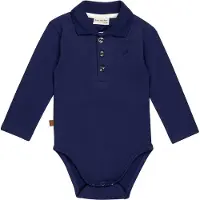 Frogs and Dogs - Polo Romper 1x1 Rib Baby | Patriot Blauw - Katoen - Maat 80