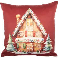 Clayre & Eef Kussenhoes 45x45 cm Rood Polyester Kers