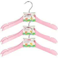 Storage solutions kledinghangers voor kinderen - 12x stuks - hout - Klerenhangers - roze