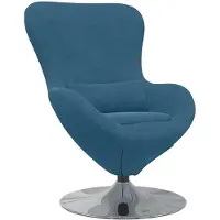 vidaXL Eivormige stoel Blauw Fluweel