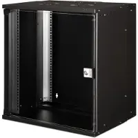 Digitus 19" 12U wandgemonteerde netwerkkast, SOHO PRO 595 x 540 x 400 mm, glazen deur, zwart, niet gemonteerd, 60 kg