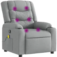 vidaXL Massagestoel Lichtgrijze Stof