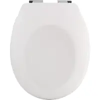 Spirella Toiletbril Softclose - Duroplast WC Bril Wit - Chroomkleurige Scharnieren - Stabiel en Hygiënisch - Softclose Mechanisme - Universeel Toilet Bril