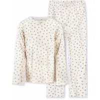 Little label pyjama met bloemen print Ecru Meisjes Stretchkatoen Ronde hals - maat 92