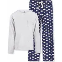 Little label pyjama met all over print broek Blauw Jongens Stretchkatoen Ronde hals - maat 134/140